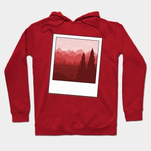 One Colour Red landscape Hoodie